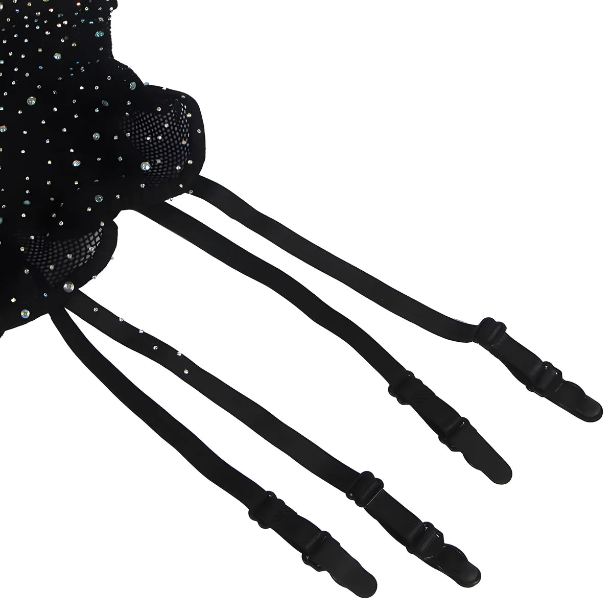 subblime 952174 bodystocking resille avec gants et diamants noir taille unique