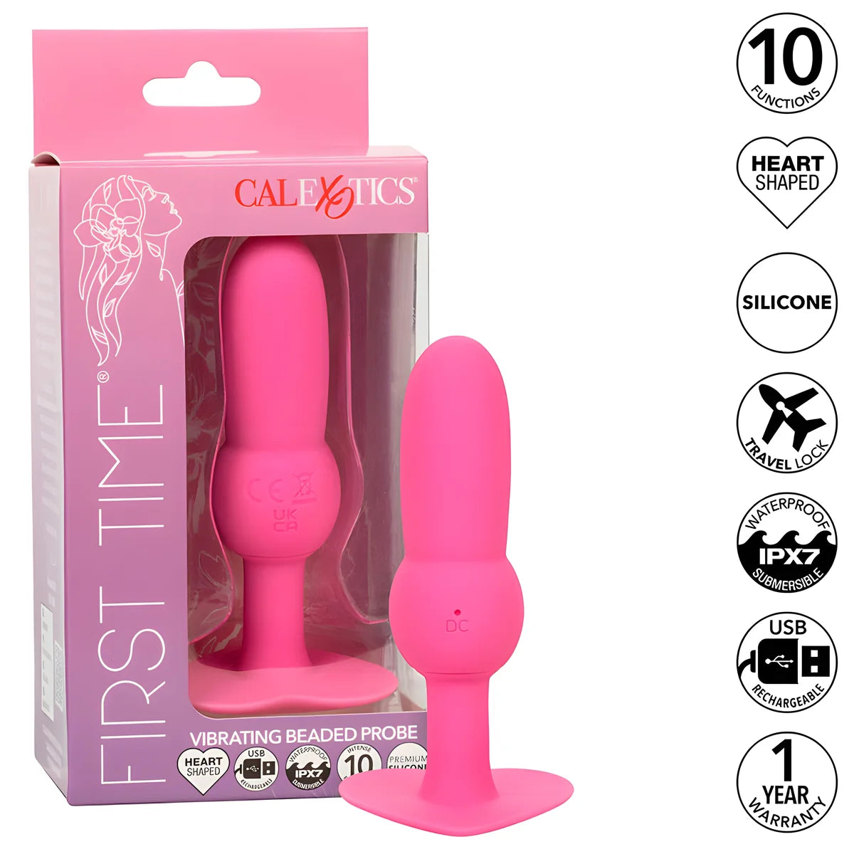 calexotics first time sonde anal plug perlee 10 vibrations rose