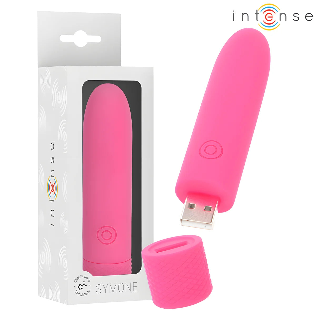 intense symone bullet vibrant rechargeable usb 8 vibrations rose 10 x 2 2 cm