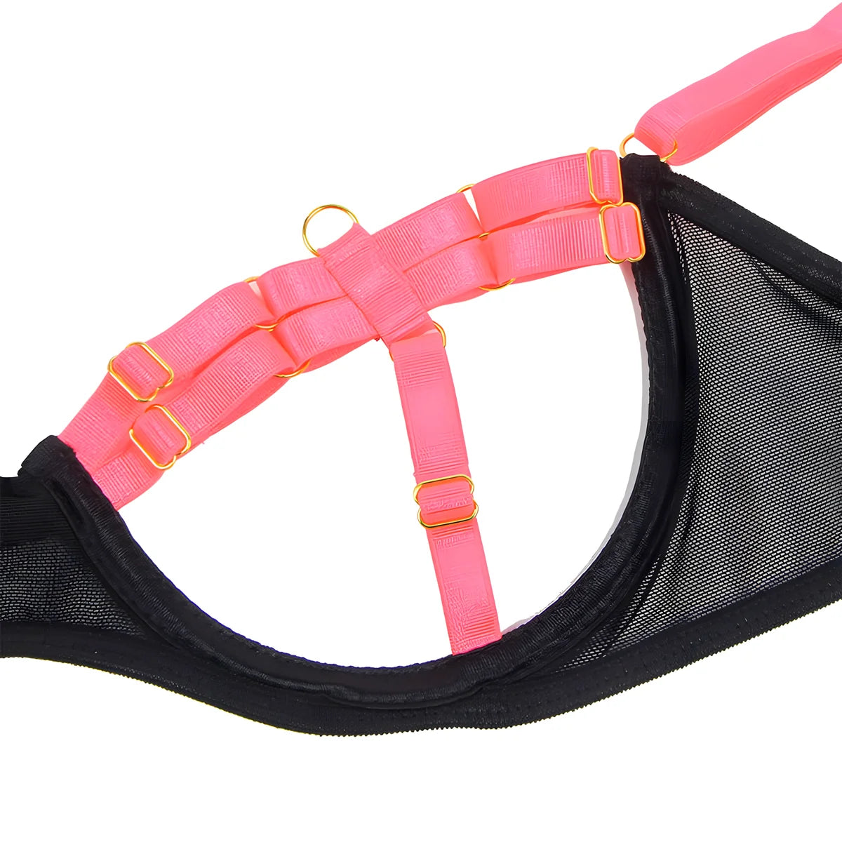 subblime 955298 ensemble soutien gorge avec collier et details de jambes rose fluorescent s m