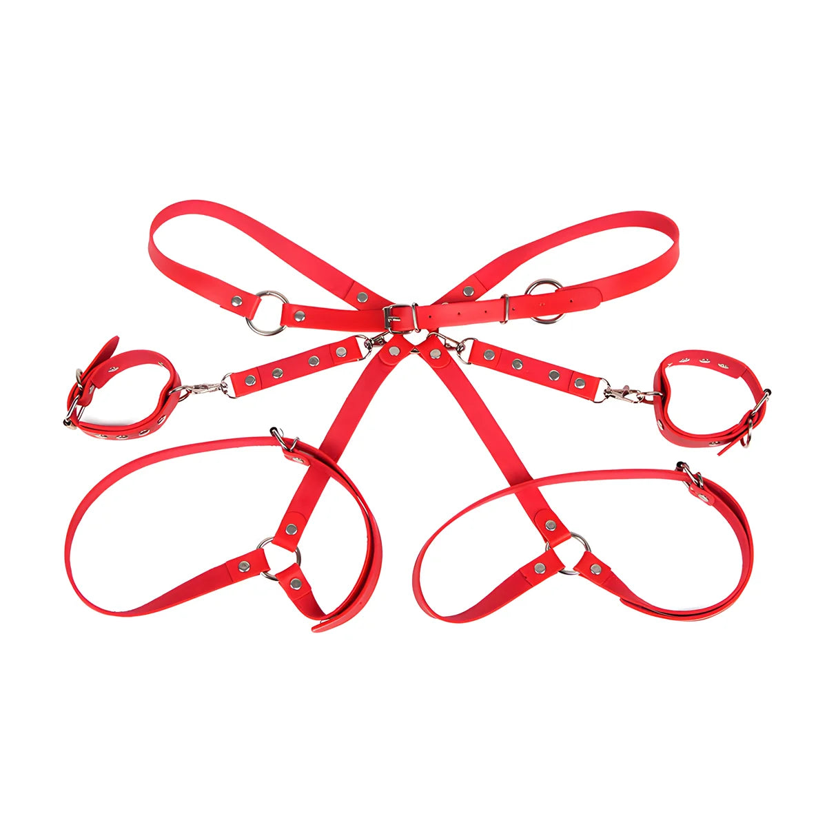 subblime 953706 menottes avec ceinture de bondage rouge taille unique