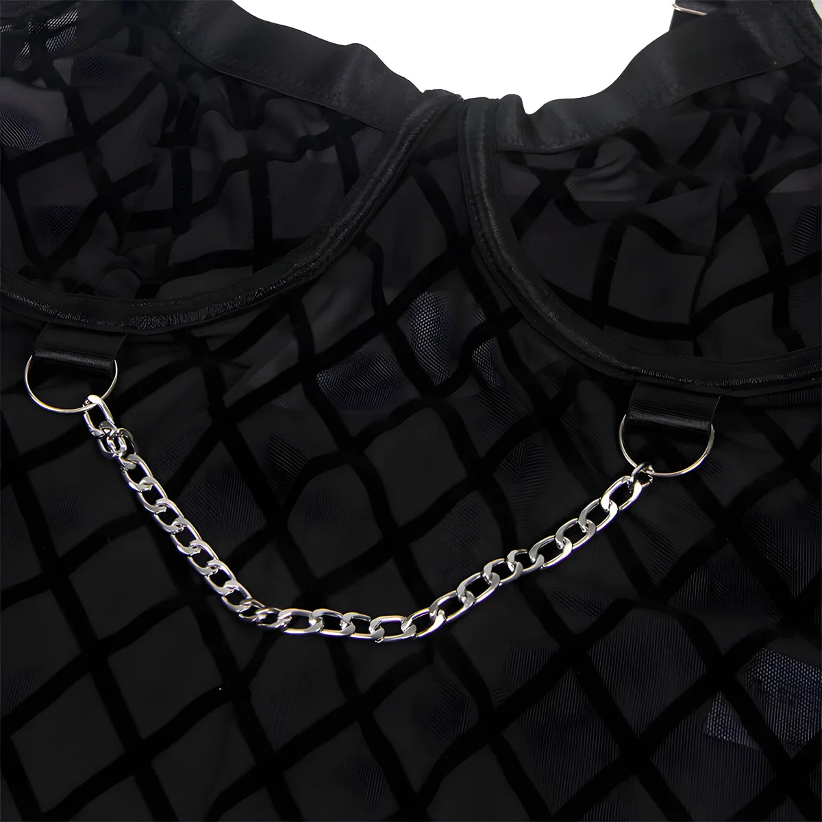 subblime 954260 body avec chaines porte jarretelles noir s m