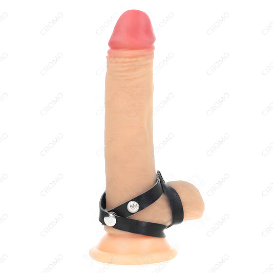 kink anneau penis en cuir avec fermeture a pression 39 x 1 cm