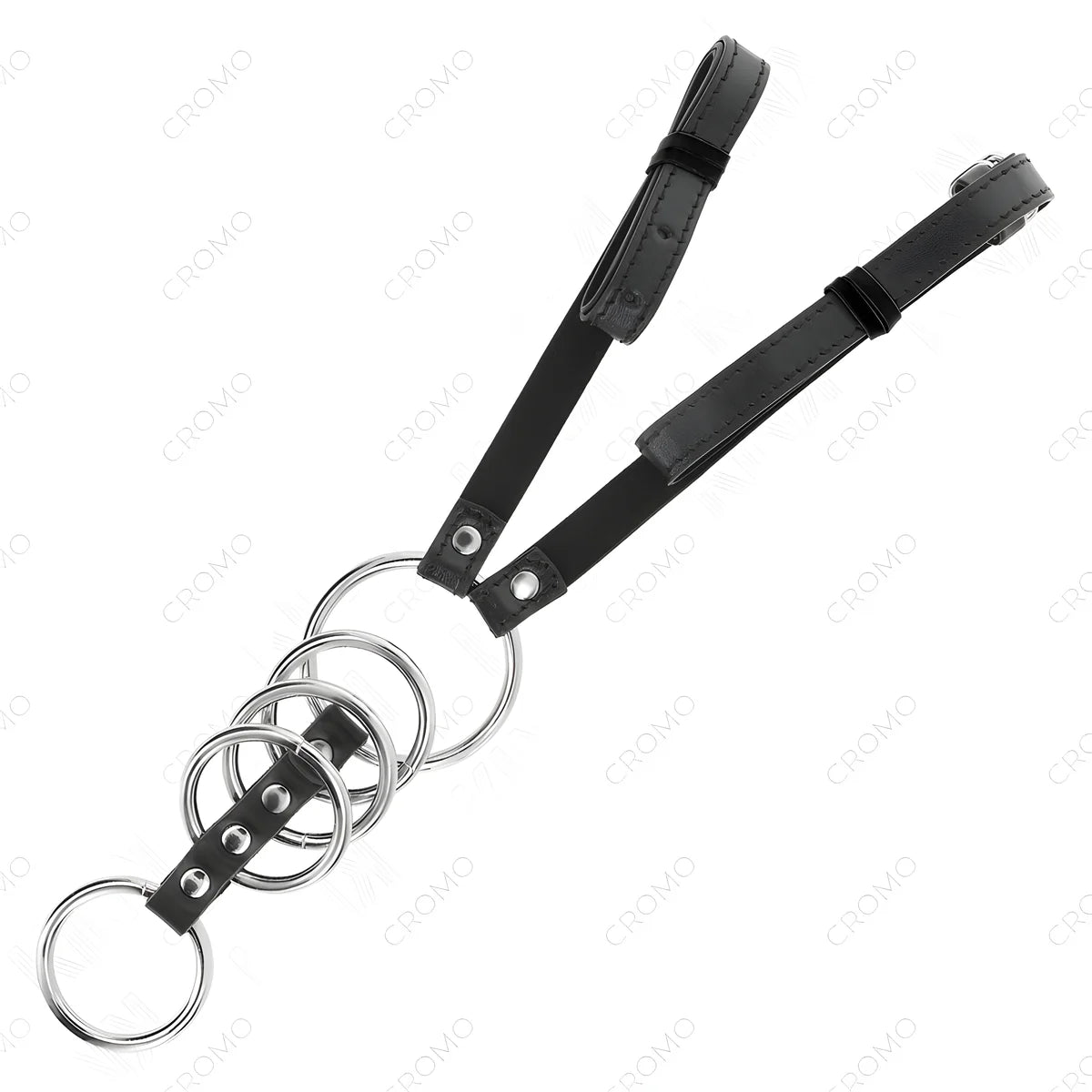 kink 5 anneaux penis 3 8 cm a 5 cm metal avec ceinture cuir 112 cm