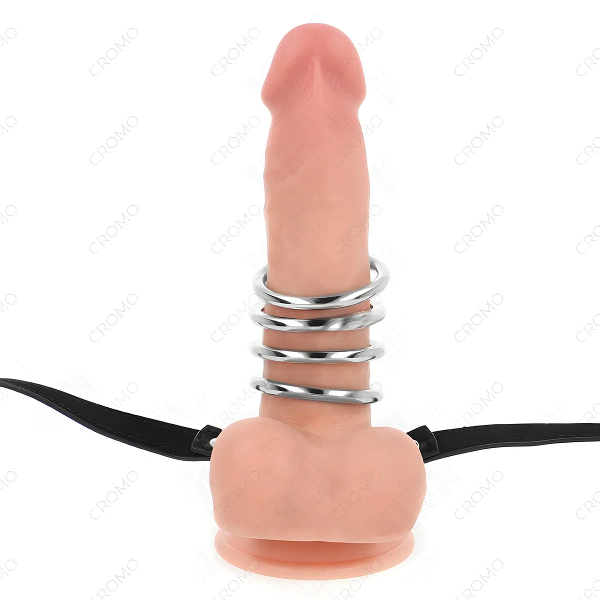 kink 5 anneaux penis 3 8 cm a 5 cm metal avec ceinture cuir 112 cm