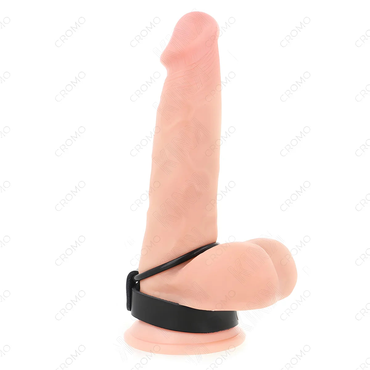 kink anneau penis en silicone 3 8 cm et separateur de balles en cuir 22 x 1 5 cm