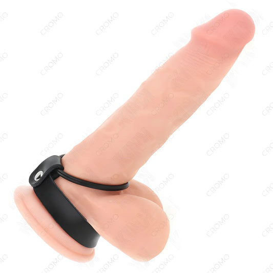 kink anneau penis en silicone 3 8 cm et separateur de balles en cuir 22 x 1 5 cm