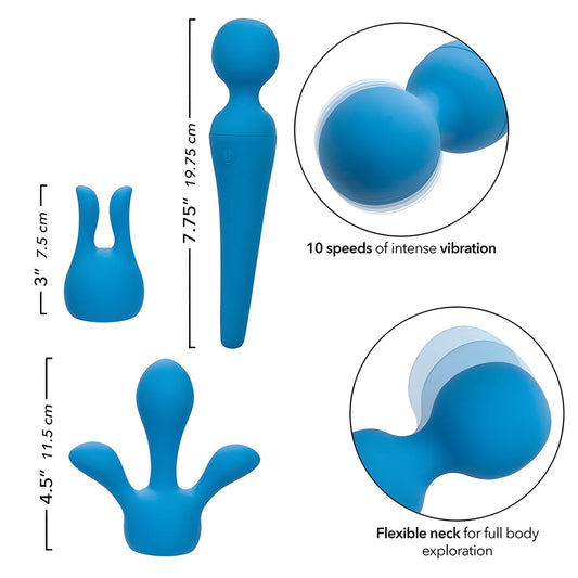 calexotics couture kit vibrateur wand 10 vibrations bleu
