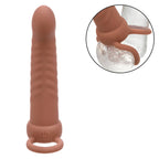 calexotics maxx ribbed double penetrateur 10 vibrations marron