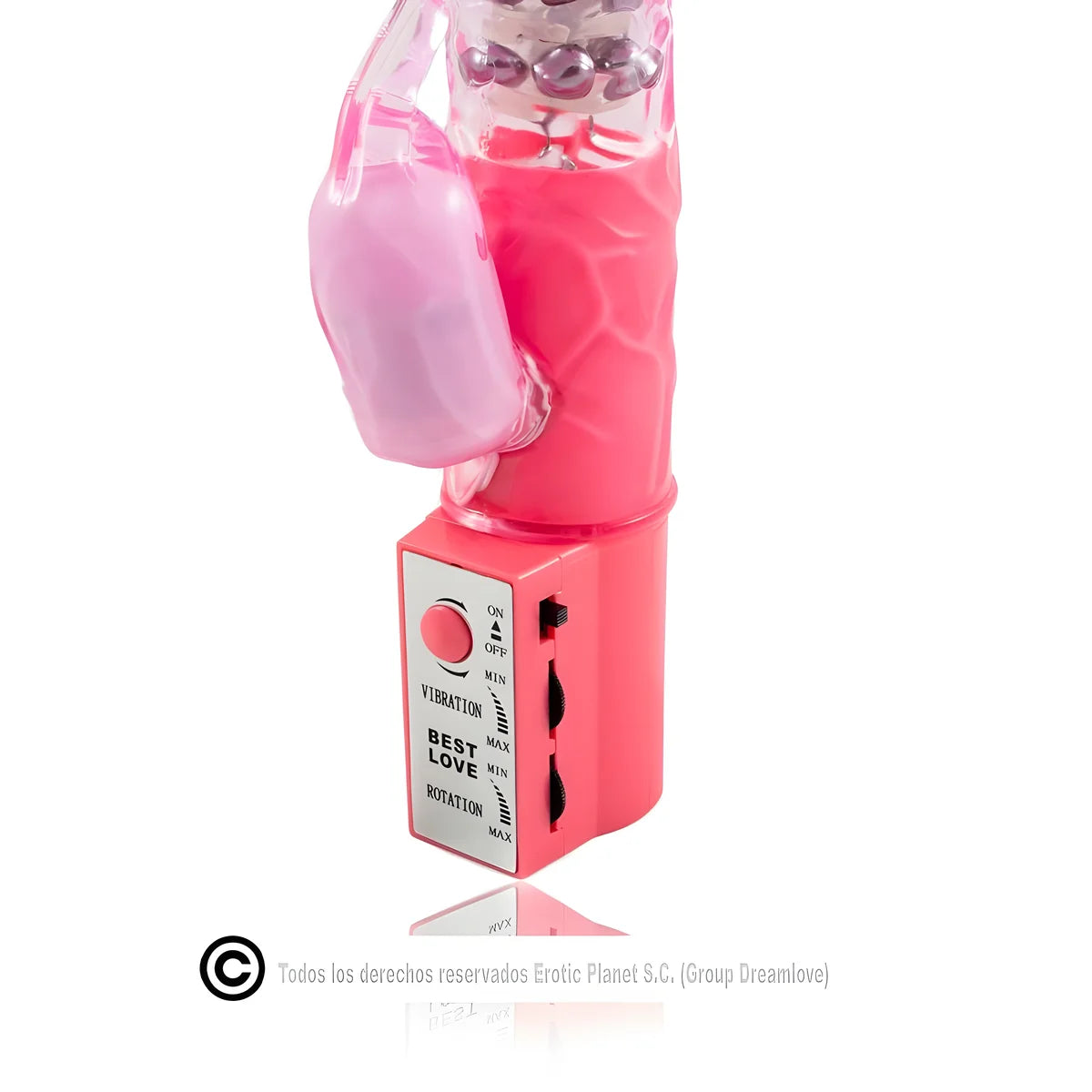 baile rotateur de lapin rose avec superstimulateur