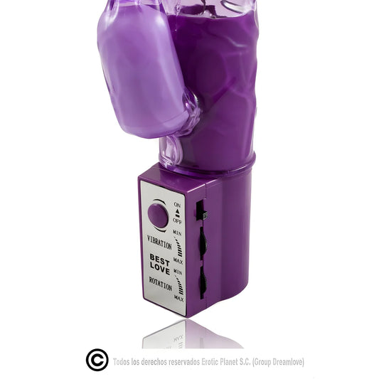 baile rotateur de lapin lilas avec superstimulateur