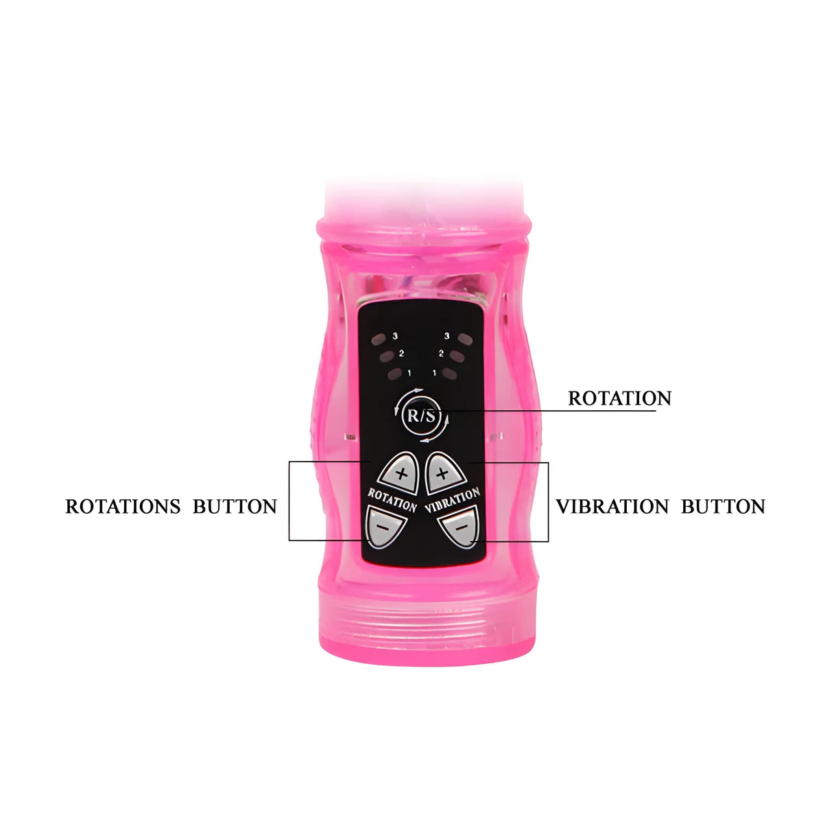 baile mini rotateur lapin rose avec superstimulateur