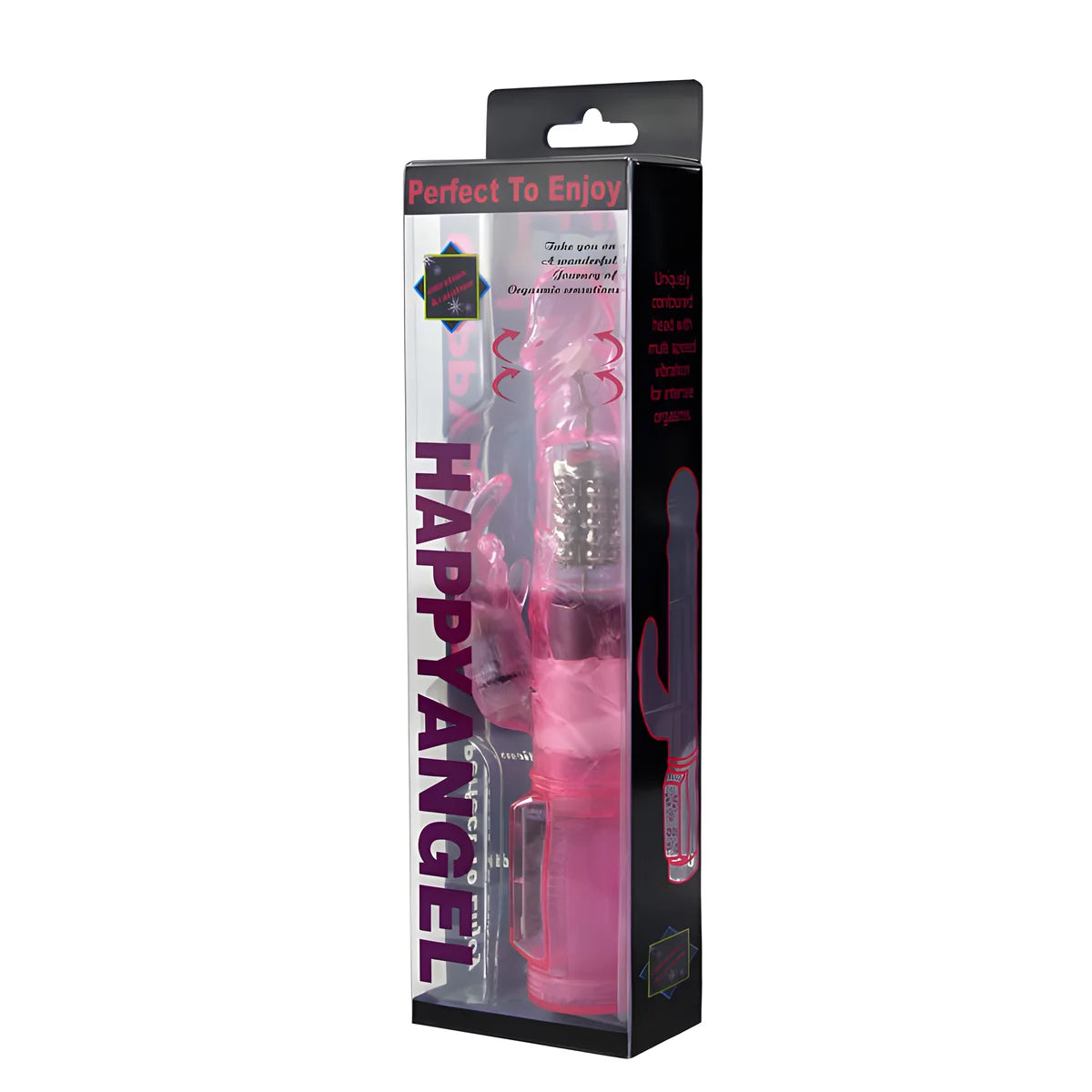 baile mini rotateur lapin rose avec superstimulateur