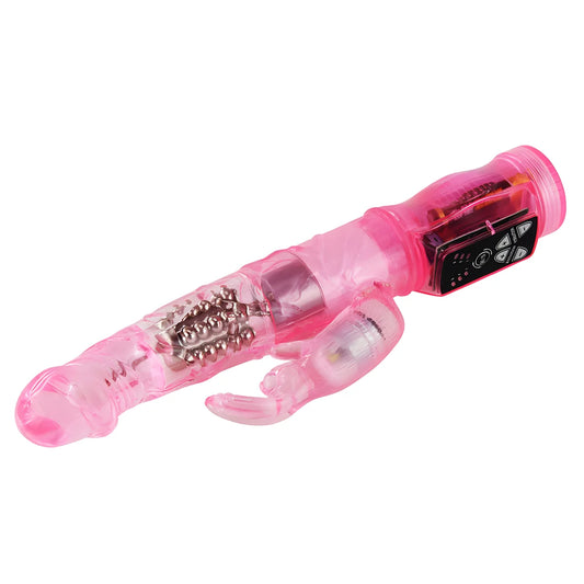 baile mini rotateur lapin rose avec superstimulateur