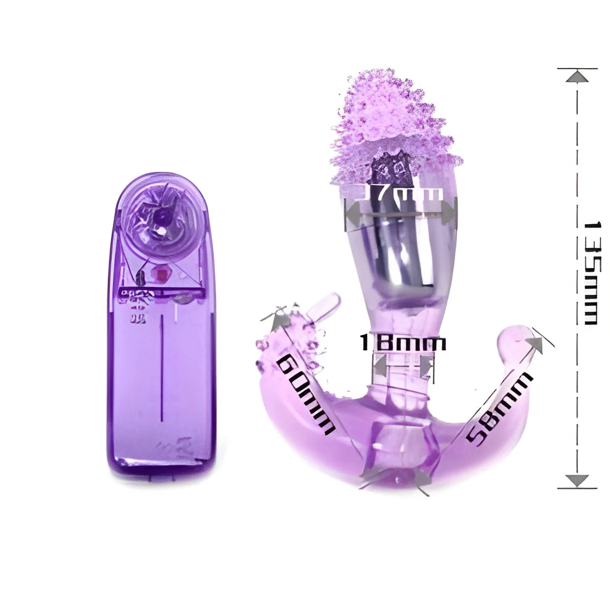 baile stimulateur vaginal et anal lilas avec vibration