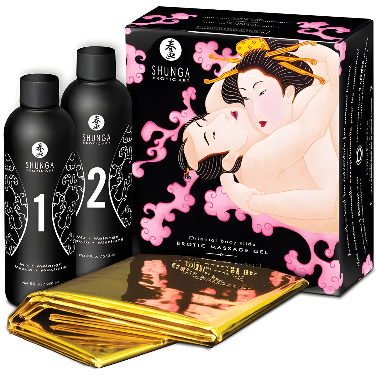 shunga gel de massage erotique oriental corps a corps fraises et cava