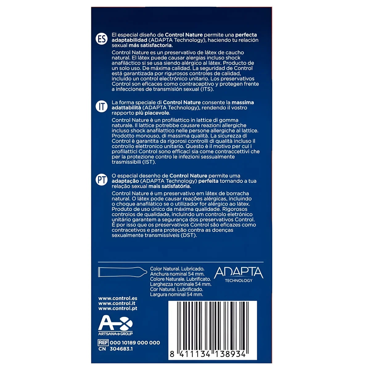 control adapta nature condoms 24 units