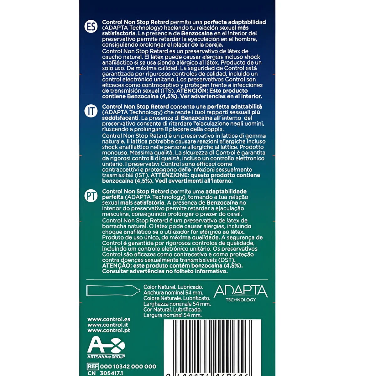 control non stop retard condoms 12 units