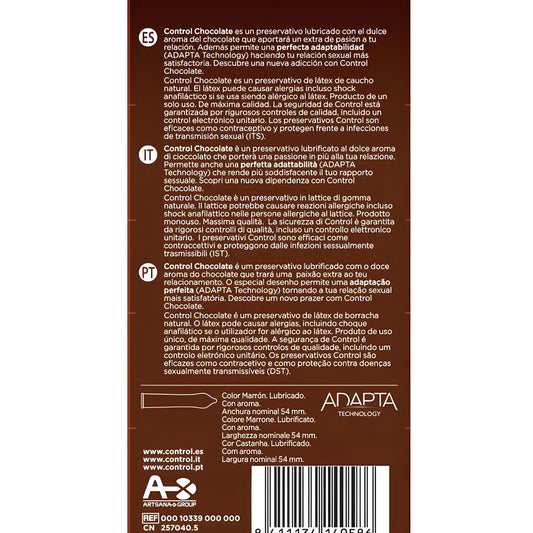 control adapta chocolate condoms 12 units