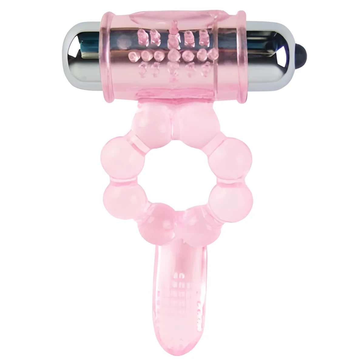 baile anneau silicone 10 rythmes de langue avec vibration rose