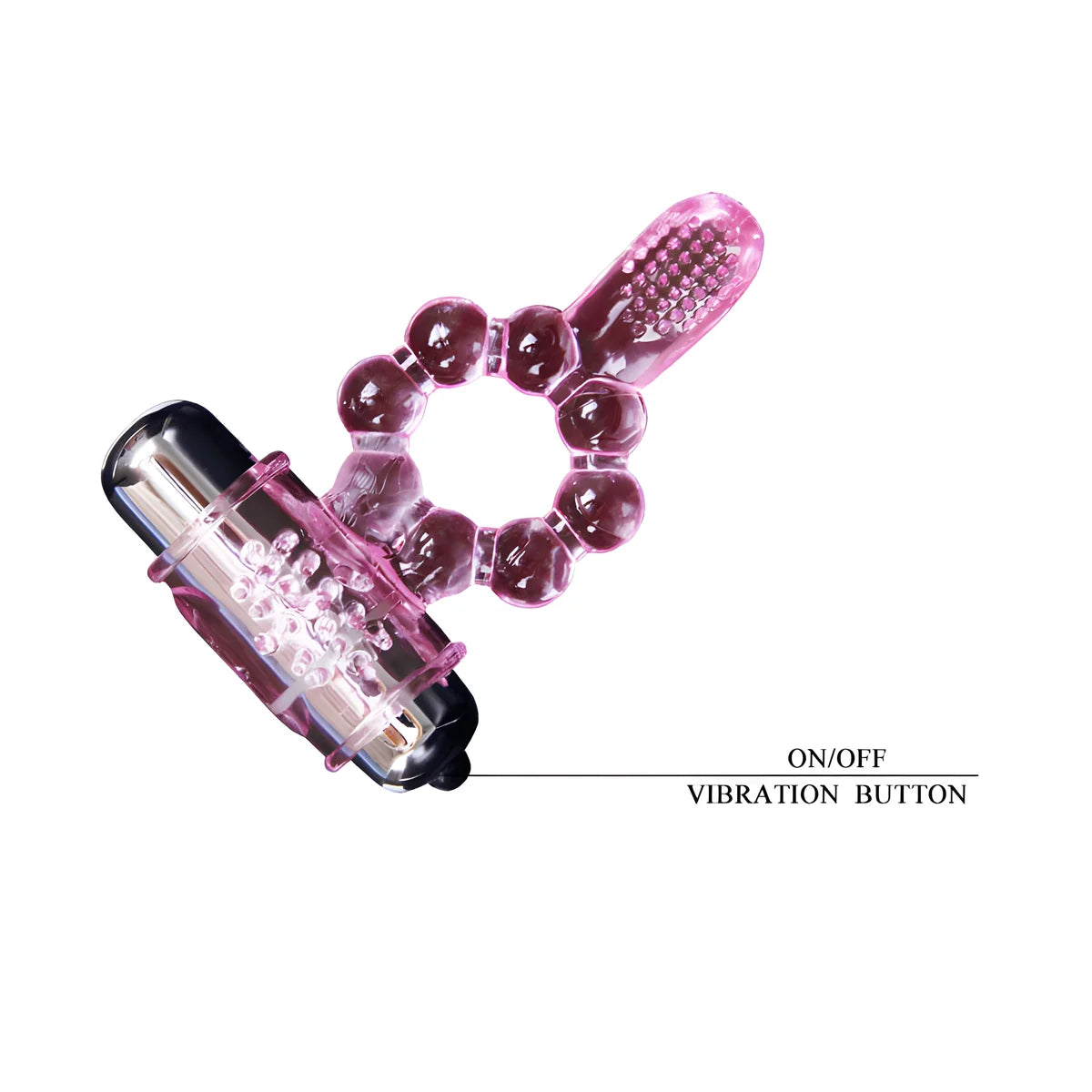 baile anneau silicone 10 rythmes de langue avec vibration rose