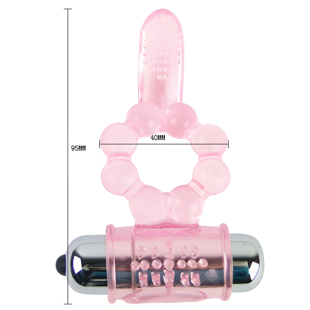 baile anneau silicone 10 rythmes de langue avec vibration rose