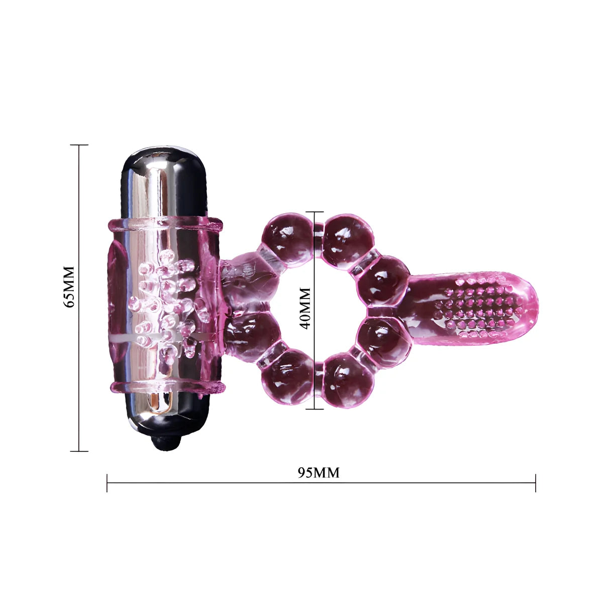 baile anneau silicone 10 rythmes de langue avec vibration rose