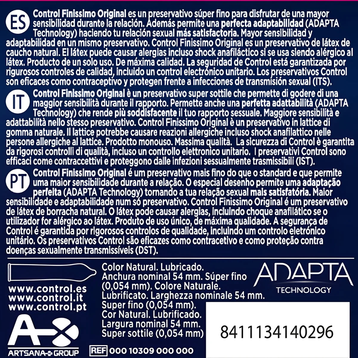 control preservatifs finissimo 3 unites