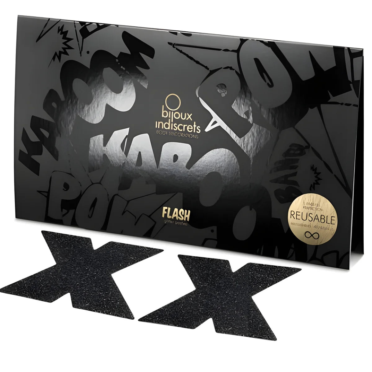 bijoux indiscrets flash cross nipple caps noir