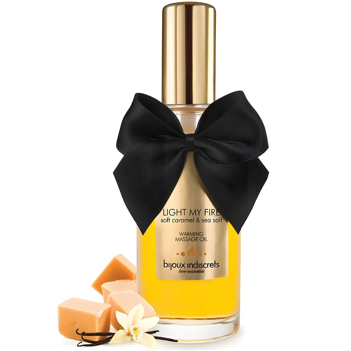 bijoux huile de massage effet chaleur arome caramel