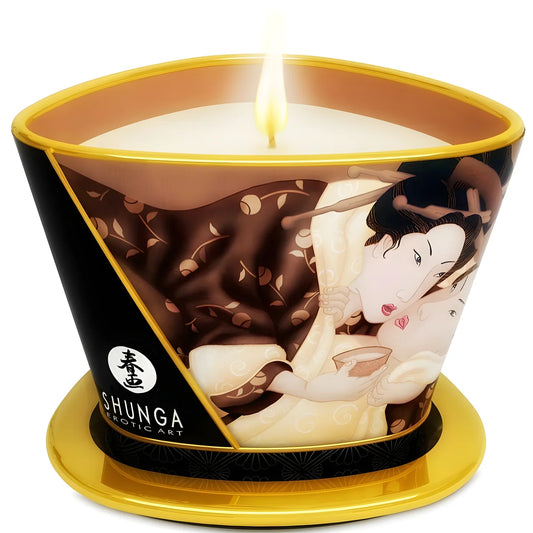 shunga bougie de massage au chocolat mini caress by candelight 170 ml