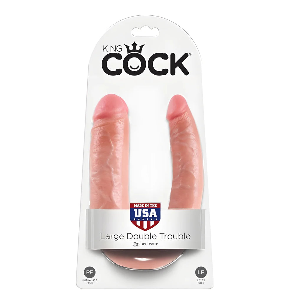 king cock gode double penetration 17 8 cm naturel