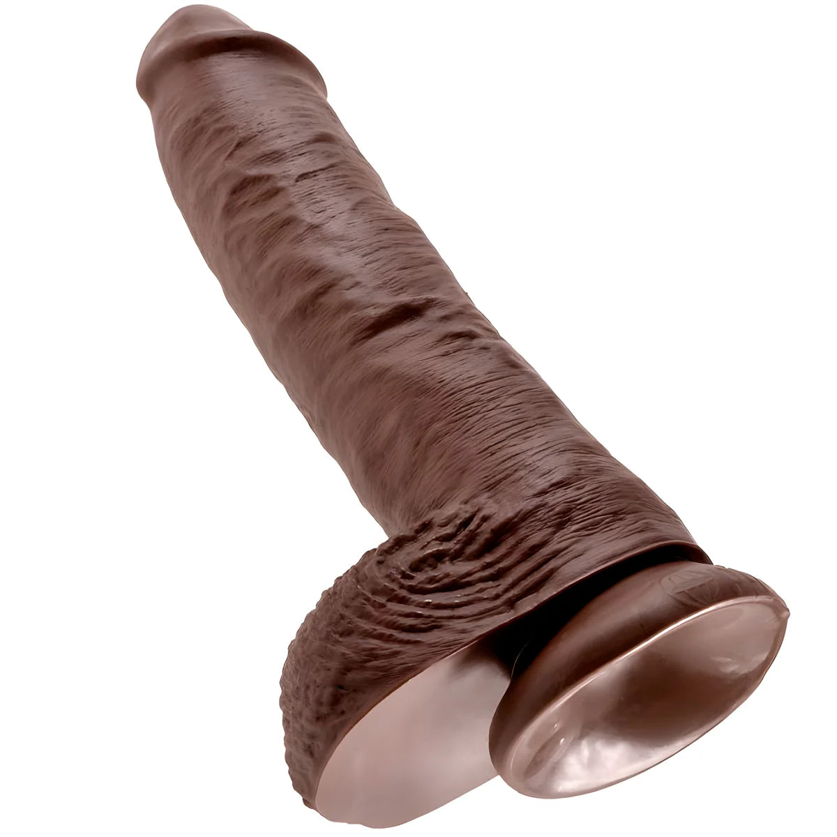 king cock 10 gode marron avec boules 25 4 cm