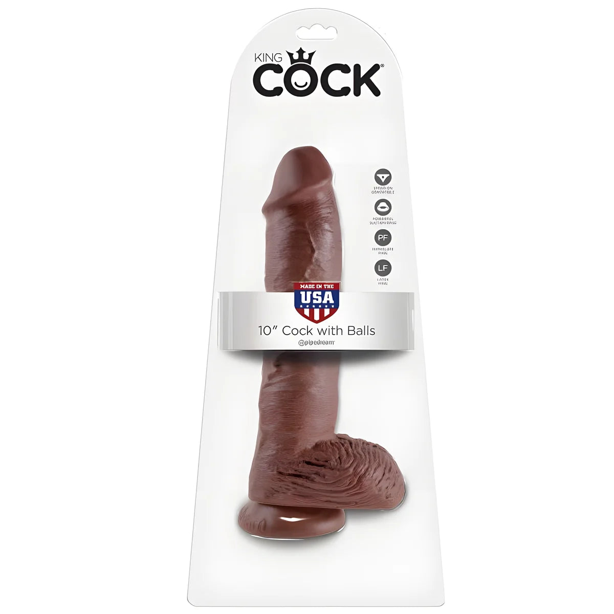 king cock 10 gode marron avec boules 25 4 cm