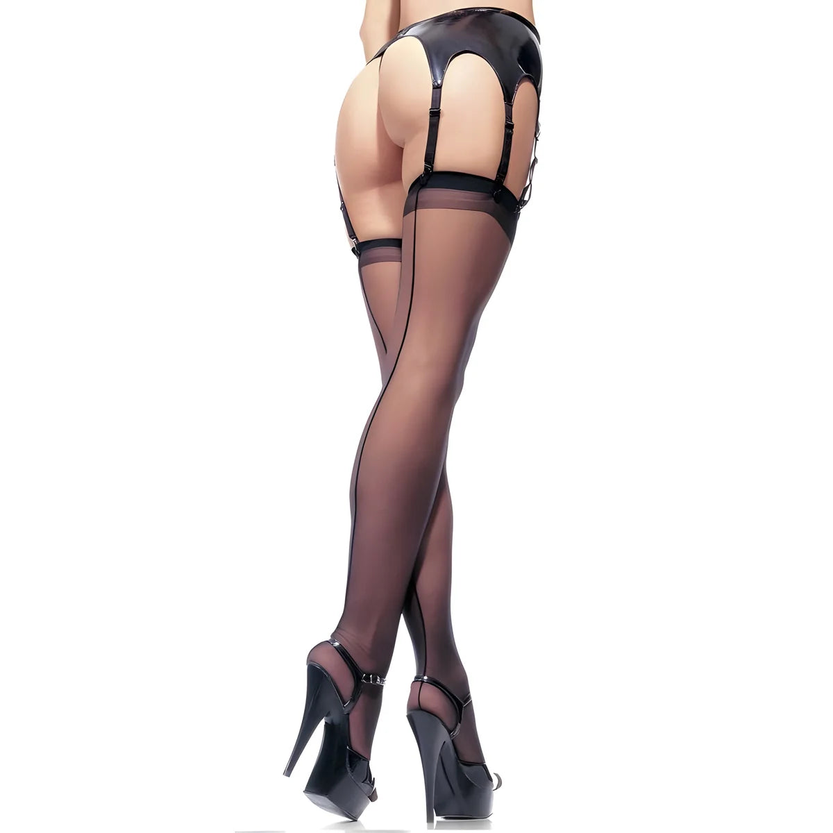 leg avenue collant avec couture dos noir