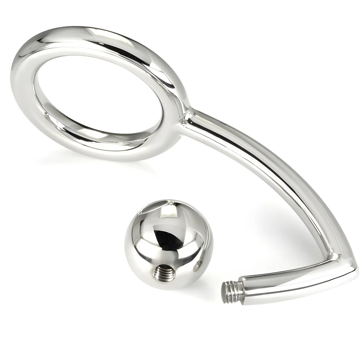 metal hard anneau cock ring avec crochet intrus anal 45mm