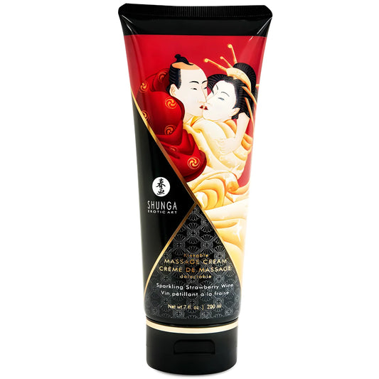 shunga creme de massage fraise et cava 200 ml