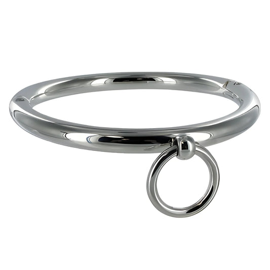metal hard collier bdsm avec anneau 18cm