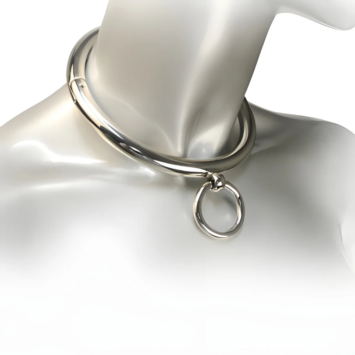 metal hard collier bdsm avec anneau 18cm