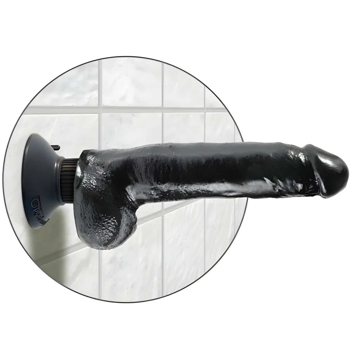 king cock gode vibrant avec testicules 23 cm noir