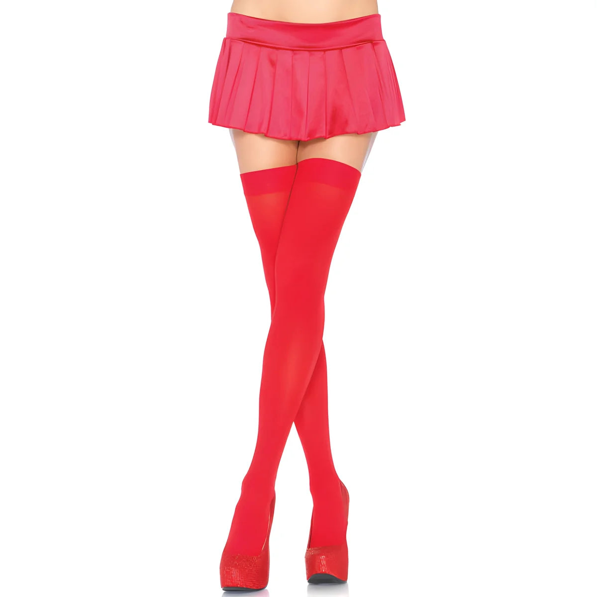 leg avenue cuisses hautes en nylon rouge