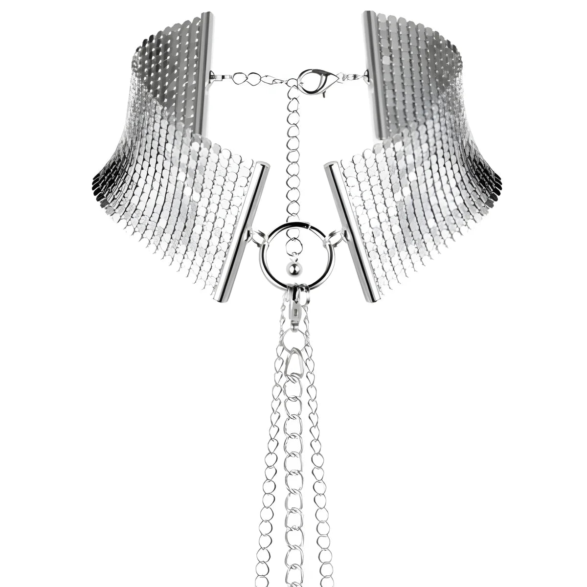 bijoux desir metallique collier metallise argent