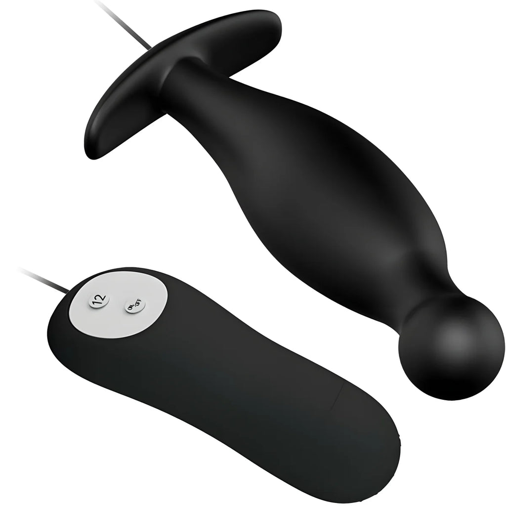 pretty love plug anal en silicone 12 modes de vibration noir