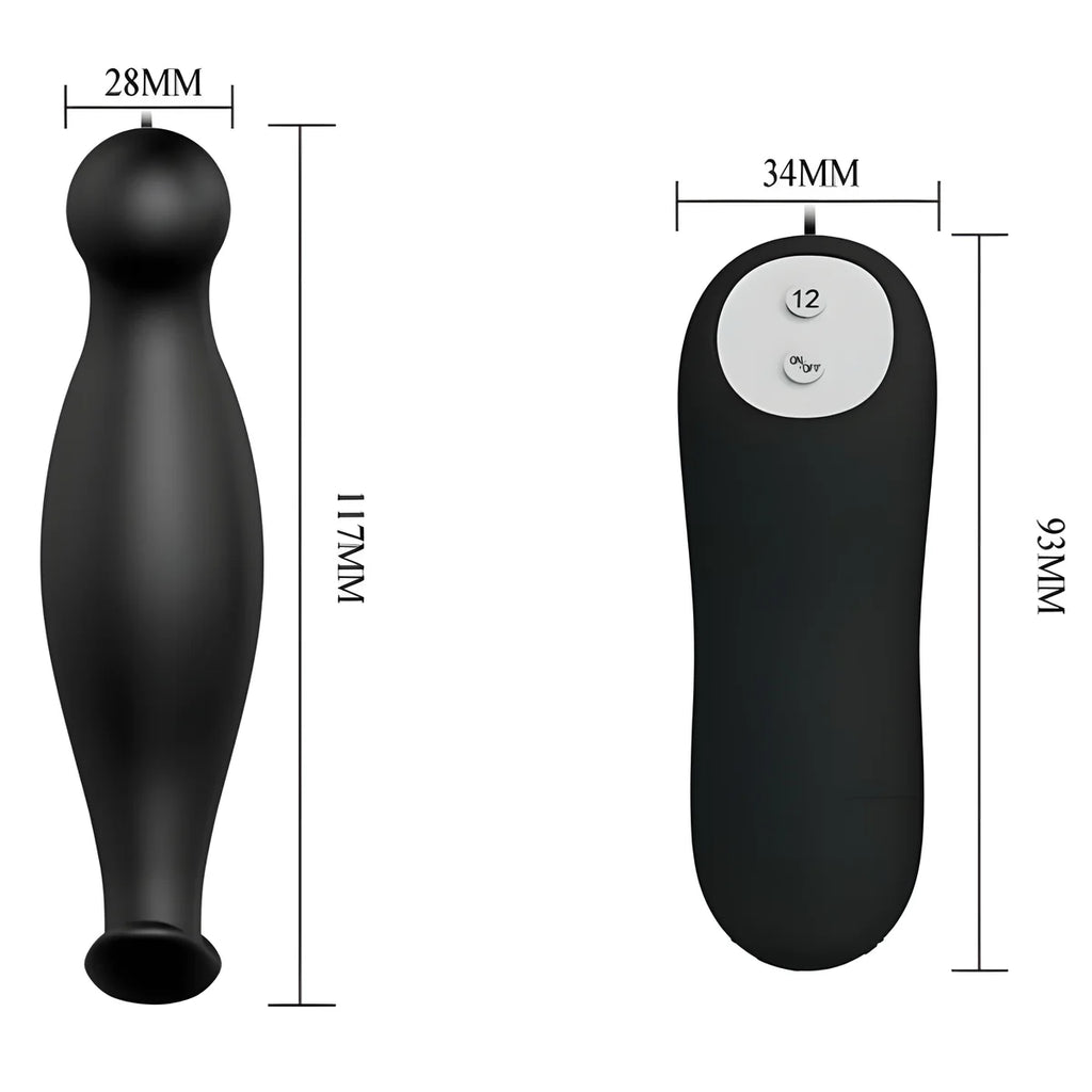 pretty love plug anal en silicone 12 modes de vibration noir