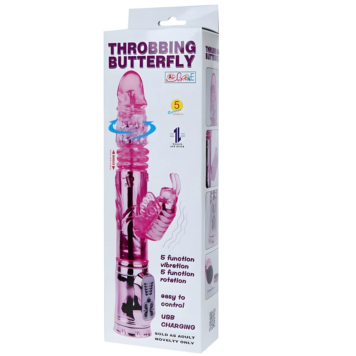 baile vibrateur rechargeable avec stimulateur de papillon rotation et throbbing