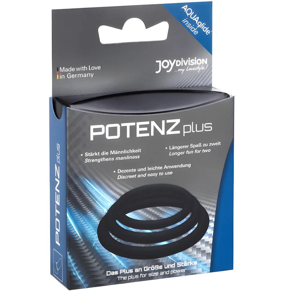 joydivision potenzduo plus lot de 3 anneaux noir s m l