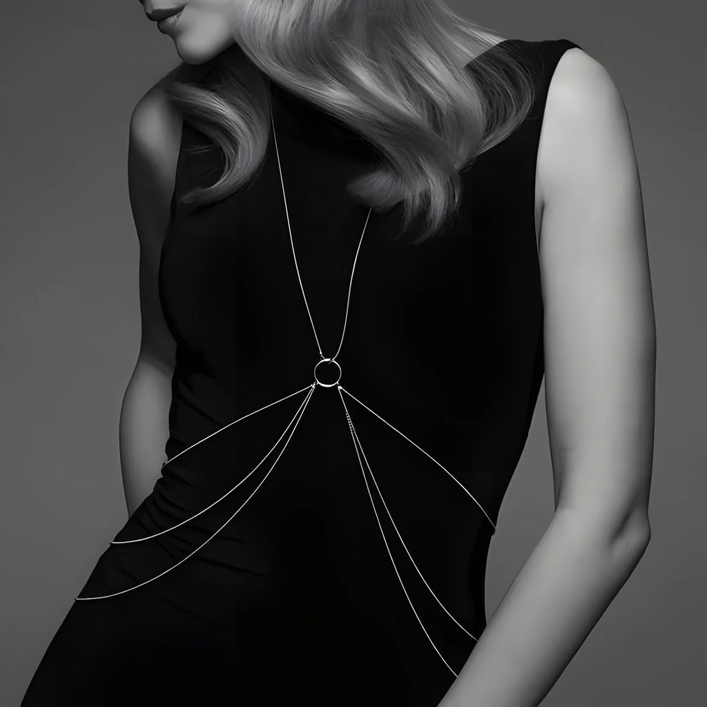 bijoux magnifique chaines metalliques pour le corps 8 argent