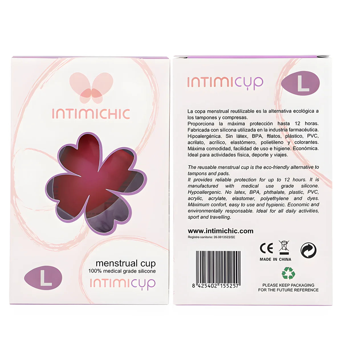 intimichic coupe menstruelle en silicone medicale taille s
