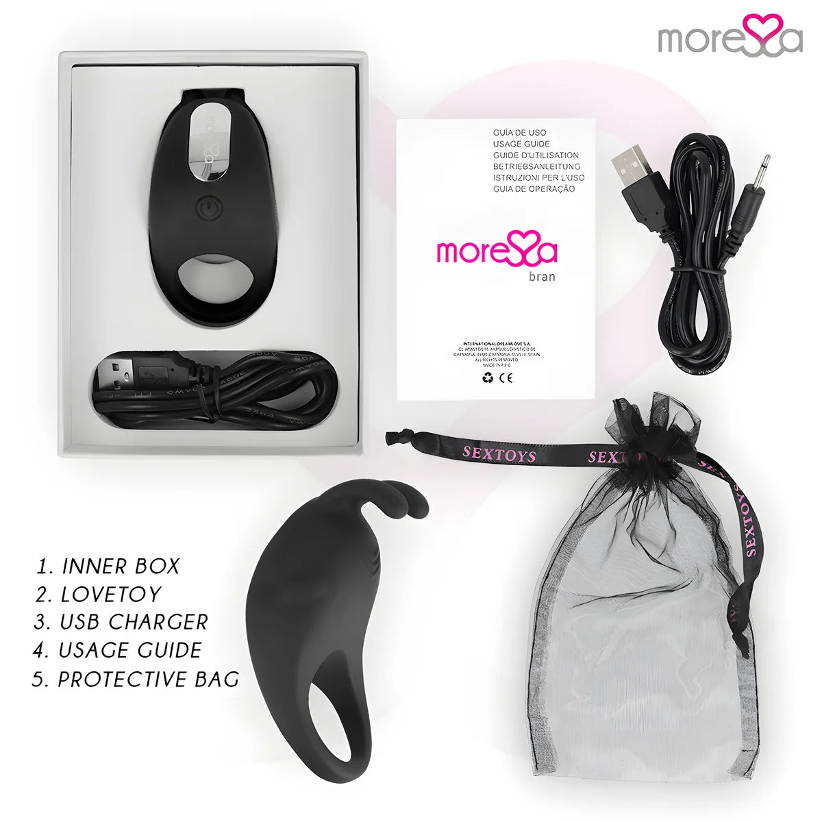 moressa brad premium silicone rechargeable noir