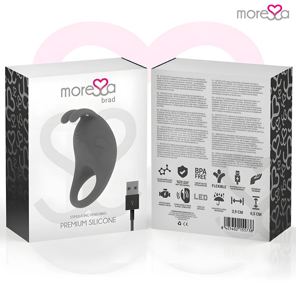 moressa brad premium silicone rechargeable noir